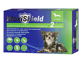 MoxiShield протипаразитарні краплі для собак 1-4 кг (2 піпетки)