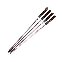 Шампури для шашлику 4 шт Бамбук Gorillas BBQ ручна робота 40 см SKK74