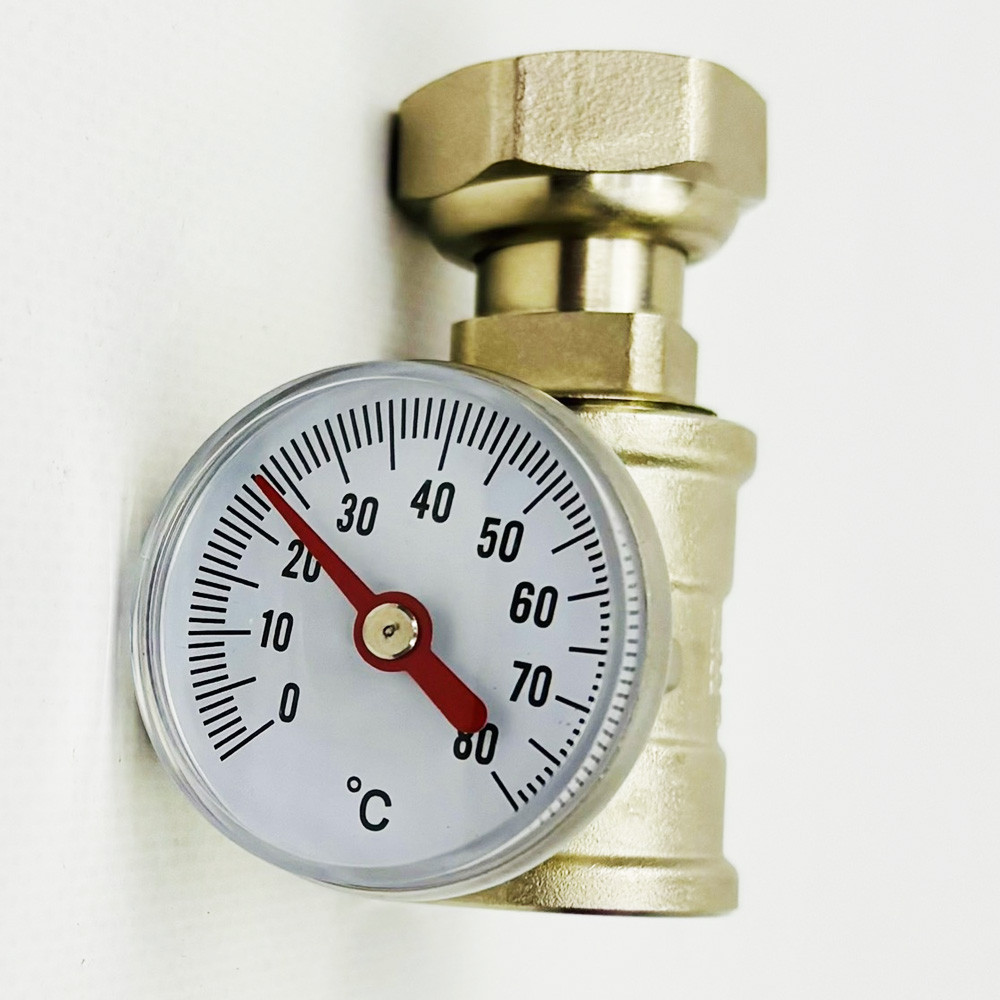 Термометр 0- 80°C d=40 мм трійник 3/4" з накидною гайкою Boiler Series KVANT