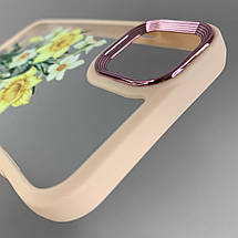 Чохол для Apple iPhone 11 прозорий чохол із принтом нарцисів із бежевою рамкою на телефон айфон 11 q07j, фото 4