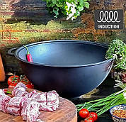 Казан казанок вок узбецький 15 літрів туристичний для вогнища смаження тушкування чавунні чорні якісні казани wok наша майстерня