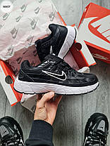 Чоловічі кросівки Nike P-6000 Black White Взуття Найк П-6000 Чорні з білим шкіра текстиль демісезонні, фото 6