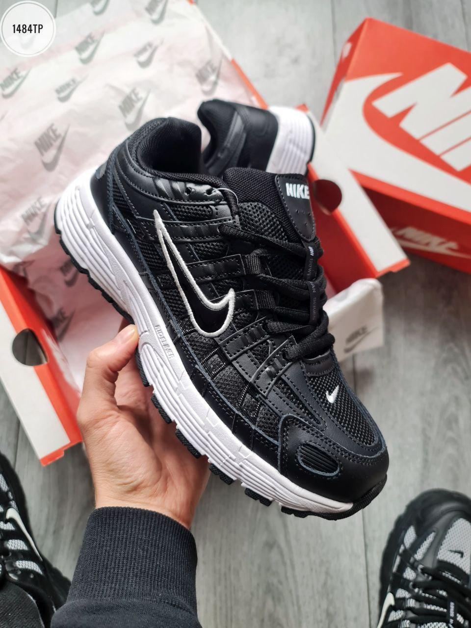Чоловічі кросівки Nike P-6000 Black White Взуття Найк П-6000 Чорні з білим шкіра текстиль демісезонні