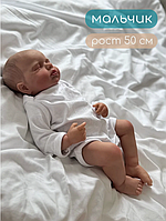 Реборн Лялька Reborn Baby 50см з аксесуарами вініл можна купати водонепроникна з пляшкою сенсорна