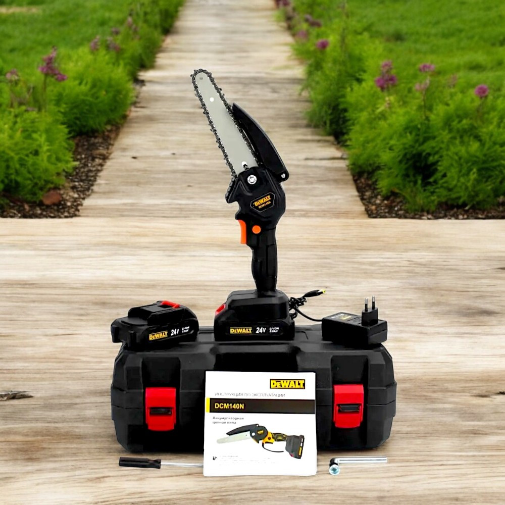 Акумуляторний гілкоріз Деволт Міні-пила ланцюгова DeWalt DCM140N 24V 5AH з шиною 15 см Акумуляторна мініпила
