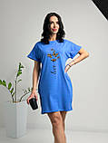 Якісна жіноча коротка сукня з принтом стильна сукня на кожен день сукня міні повсякденне літнє, фото 3