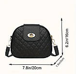 Сумка крос-боді через плече жіноча маленька чорна 2 види, фото 6