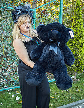 М'яка іграшка Чорний ведмедик 100 см Мила іграшка М'який ведмедик Іграшка плюшева Ведмедик повністю чорний
