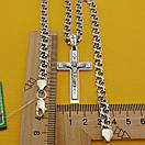 Срібний чоловічий хрестик кулон. Православний хрест спаси збережи, фото 5