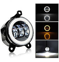 Фара LED протитуманна ВАЗ 2170 - 2173, ГАЗЕЛЬ, Jeep Wrangler 3.5 дюйма 30W 117х92х79мм з кільцем 1шт