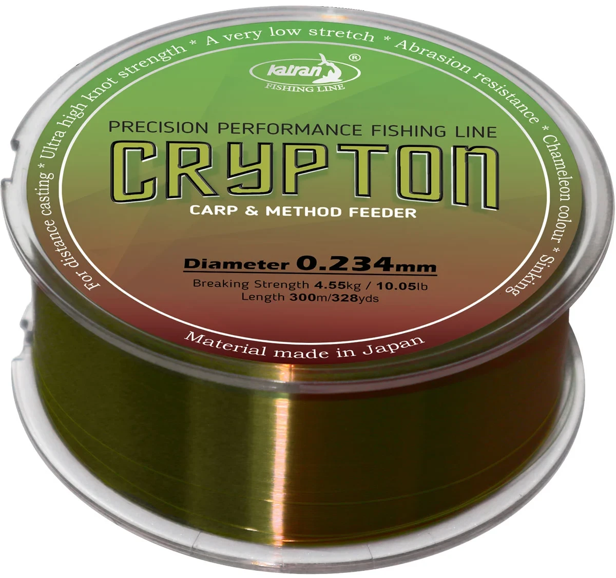 Леска Katran Crypton Carp & Method Feeder 300m (хамелеон) 0.234mm 10.05lb/4.55kg