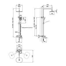 Душова система універсальна Qtap Grand на три споживачі (з виливом) QTGRABCR1004 Chrome/Black, фото 2
