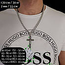 Срібний чоловічий хрестик кулон. Православний хрест спаси збережи, фото 2