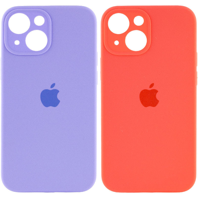 Силіконовий чохол для iPhone 14 - Full Camera з мікрофіброю (Лого), Різні кольори