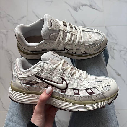 Жіночі кросівки Nike P-6000 Earth Light Bone Взуття Найк П-6000 білі шкіра текстиль демісезонні, фото 1