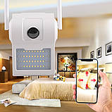 Настінна камера відеоспостереження з ліхтарем вулична водонепроникна Wi-Fi з вбудованим мікрофоном динаміком, фото 9