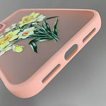 Чохол для iPhone 11 персиковий матовий чохол із принтом нарцисів на телефон айфон 11 q07l, фото 4