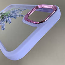 Чохол для iPhone 11 прозорий чохол із принтом лаванди з бузковою рамкою на телефон айфон 11 q07h, фото 4