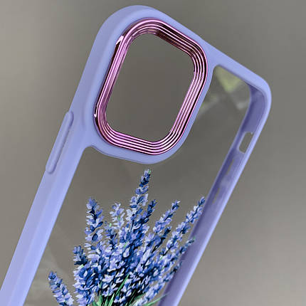 Чохол для iPhone 11 прозорий чохол із принтом лаванди з бузковою рамкою на телефон айфон 11 q07h, фото 2