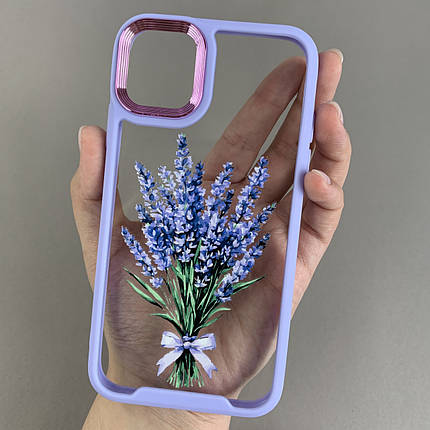 Чохол для iPhone 11 прозорий чохол із принтом лаванди з бузковою рамкою на телефон айфон 11 q07h, фото 1