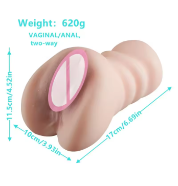 Двохканальний мастурбатор для чоловіків Backyard Pussy with Granule Male Реалістична вагіна анус 2в1 620грам