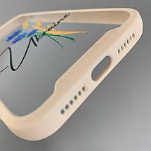 Чохол для iPhone 11 прозорий чохол з написом Ukraine з бежевою рамкою на телефон айфон 11 q07h, фото 3