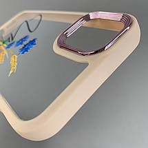 Чохол для iPhone 11 прозорий чохол з написом Ukraine з бежевою рамкою на телефон айфон 11 q07h, фото 4