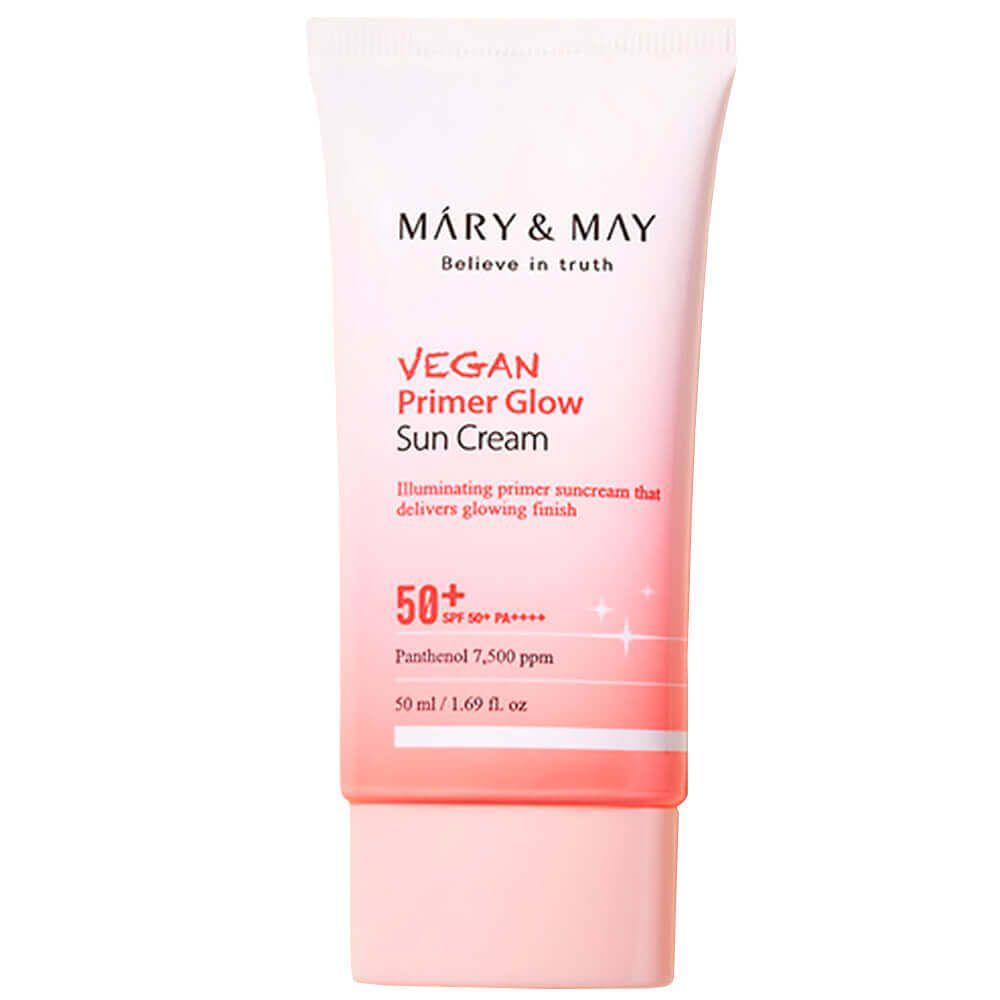 Сонцезахисний крем-праймер для сяйва шкіри Mary&May Vegan Primer Glow Sun Cream SPF50+ PA++++ 50 мл