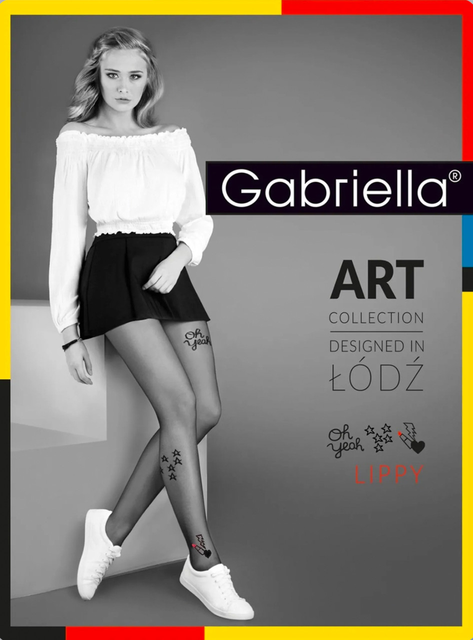 Колготки 20 ден жіночі з візерунком Gabriella Lippy чорні розміри 4