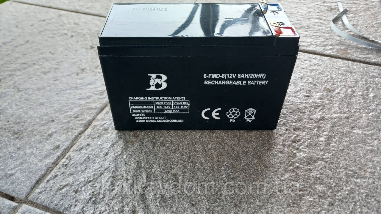 Акумулятор 2024 рік для обприскувача 6-FMD-8.0(12V 8AH/20HR)