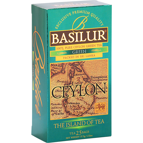 Зелений чай Basilur Чайний острів Зелений пакетований 25х1,5г, фото 1