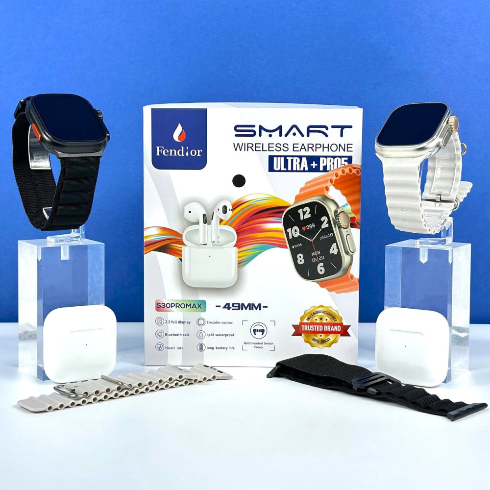 Smart Watch S30 Pro Max з TWS навушниками та двома ремінцями (49мм), набір 2в1