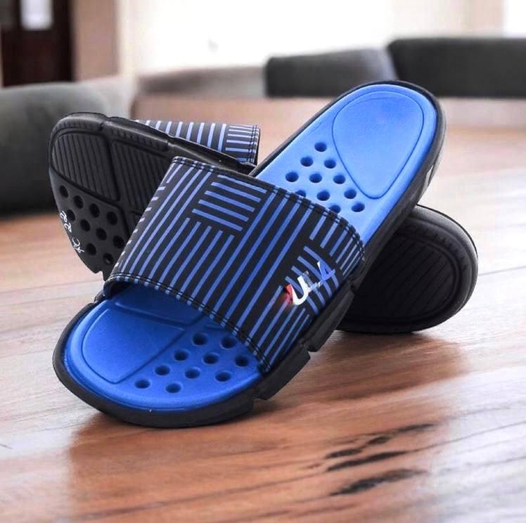 Чоловічі літні шльопанці, повсякденне чоловіче взуття, літні тапочки, легкі сланці, сині, 45, фото 1