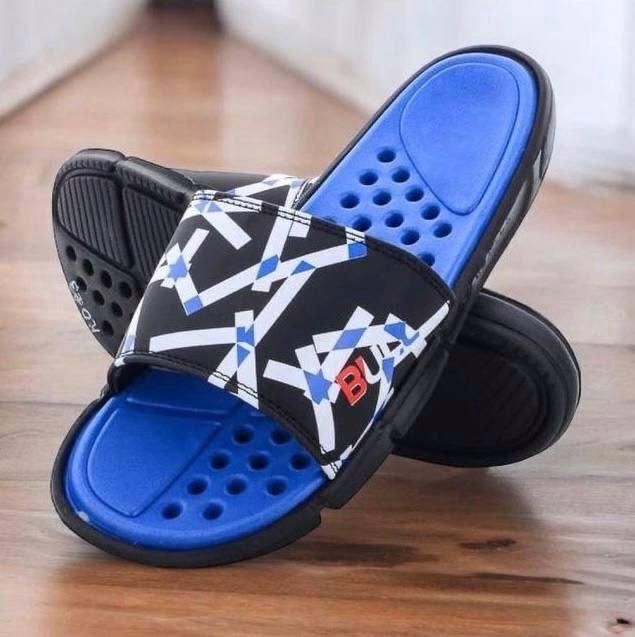 Чоловічі літні шльопанці, повсякденне чоловіче взуття, літні тапочки, легкі сланці, сині, 44, фото 1