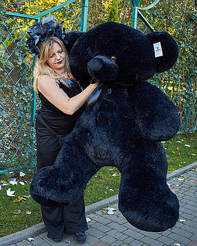 М'яка іграшка Чорний ведмедик 200 см Мила іграшка М'який ведмедик Іграшка плюшева Ведмедик повністю чорний