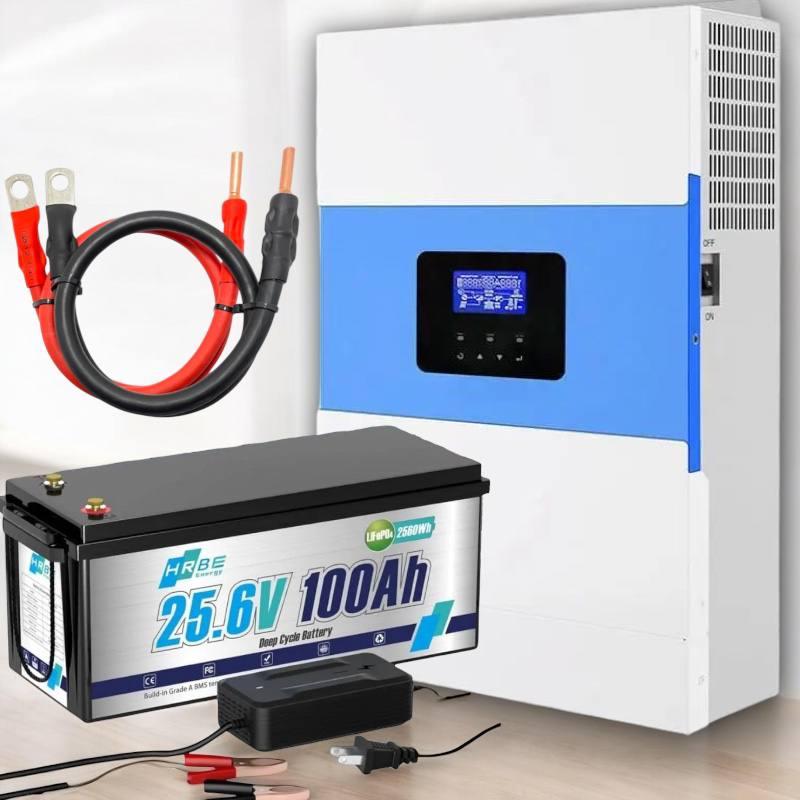 3,5 кВт + 24/100 Комплект гібридний інвертор Daxtromn + акумулятор HRBEENERGY , для резервного та аварійного живлення