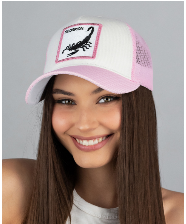 Бейсболка жіноча із сіткою пудра з вишивкою регульована 56-59 см, фото 1