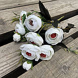 Штучні квіти Букет півонії камелія, лютики, рананкулюс 30 см світлий, фото 5