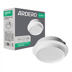 Вбудований світильник Ardero DL2817 під змінну LED лампу GX53 бiлий круглий 105х401мм (глибина з лампою 25мм) врізний IP40