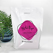 Пакети для пакування щільні 35х45 до 6 кг 100 mkm білі Пакет із прорізною ручкою банан, фото 3