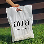 Пакети для пакування щільні 35х45 до 6 кг 100 mkm білі Пакет із прорізною ручкою банан, фото 2