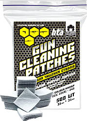 Патчі для чищення стволів зброї HTA 5.45/5.5/5.56 мм калібр 22 (223, 222, 22LR) - 243 квадратні 500 шт