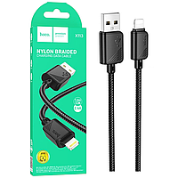 Кабель USB-Lightning Hoco X113 (2,4A/1м) чорний