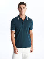 Синє чоловіче поло LC Waikiki/ЛС Вайкікі із смужкою на комірі. фірмова Туреччина