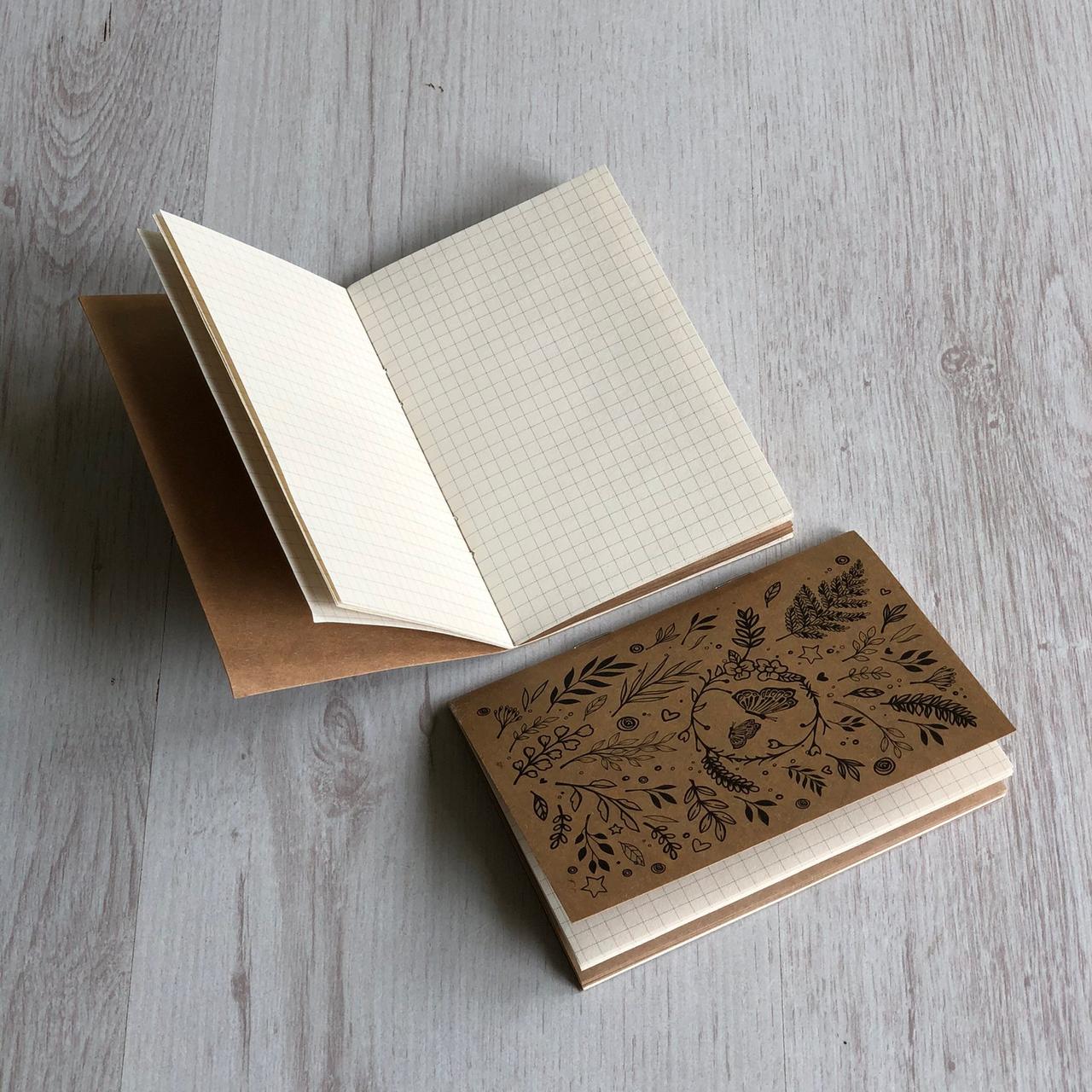 Блокнот А6, 24 аркуші, на скобі, обкладинка картон, офсет 80г/м2, клітинка, фото 1