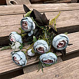 Штучні квіти Букет півонії камелія, лютики, рананкулюс 30 см блакитний мікс, фото 2