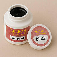 Гелева фарба BELEON Gel Point для дизайну нігтів (малюнків, стемпінг дизайну)7 грам (Black)