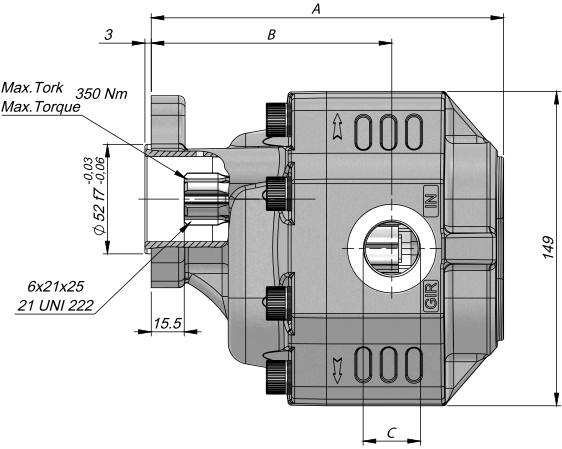 розміри гідронасосів UNI EHASS