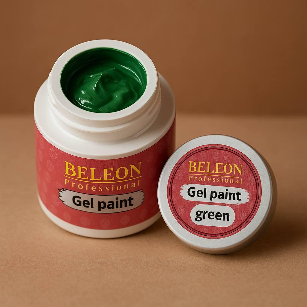 Гелева фарба BELEON Gel Point для дизайну нігтів (малюнків, стемпінг дизайну)7 грам (Green)