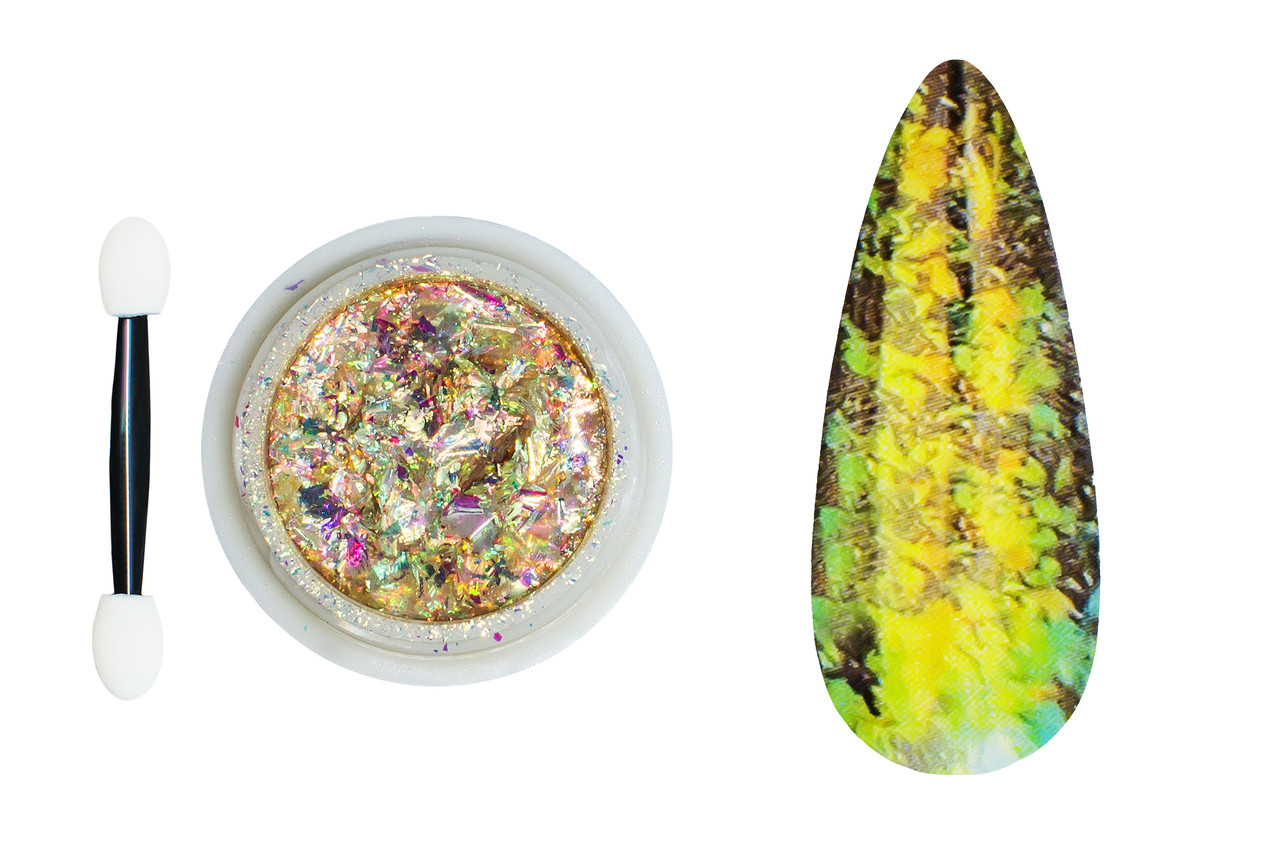 Новинка! Втирка для дизайну нігтів Dream Opal (з пластівцями) №01